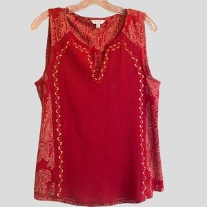 LUCKY BRAND sleeveless boho top